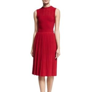 Oscar de la Renta Sleeveless Pleated-Skirt Knit